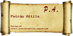 Petrás Attila névjegykártya