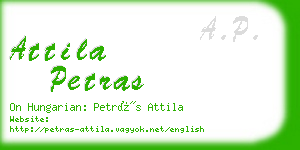 attila petras business card